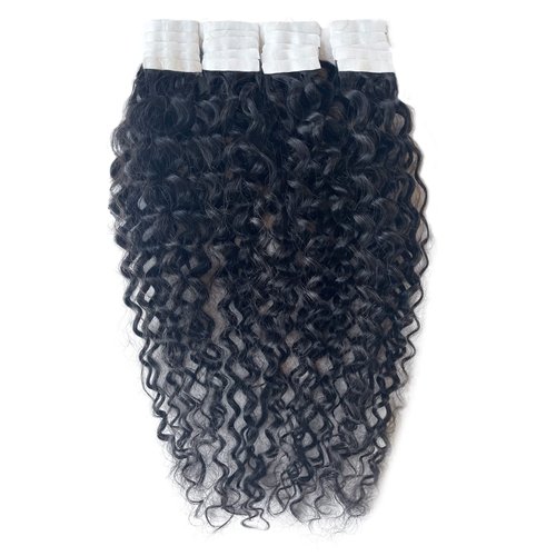 Curly Tape in Hair Extensions Kinky Curly Real Human Hair Tape in Extensions Natural Black Brazilian Remy Human Hair for Black Women 18inch 20pcs 50g Skin Weft Tape in Real Human Hair Extensions
