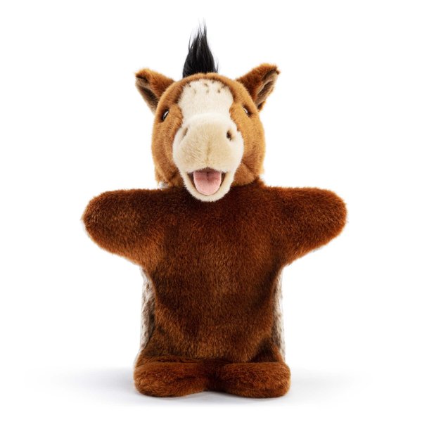DEMDACO Animalcraft Black and Brown 11 Inch Stuffed Plush Puppet Polka The Appaloosa Horse