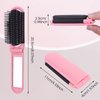 Travel Hair Brush with Mirror, 2 PCS Folding Comb Hair Massage Comb Compact Hair Brush Mini Hair Brush for Purse Small Wet Hair Brush for Women Men