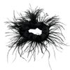 1PC Elegant Artificial Ostrich Feathers Hair Scrunchies Hair Tie Rope Elastics Hair Bands Ponytail Holders Hair Accessories for Women Girls, Black
