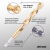 JEFE HEX 3/8" Inch Hex Shank with Titanium Coating Twist Drill Bits, 135 Degree Easy Cut Split Point Drill Bits (Pack of 6)