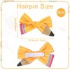 Pencil Bow Hair Clip Back to School Bow Alligator Clips Funny Yellow Pencil Hair Pins Bowknot White Striped Hair Clip Design First Day Of School Party Hair Decoration for Girl Women (Yellow pencil)