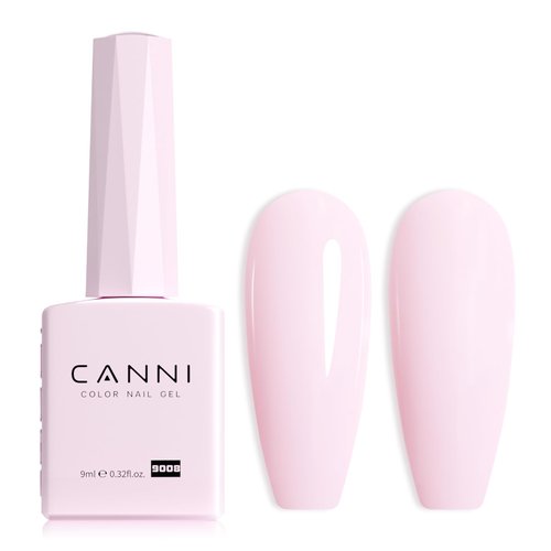 CANNI Light Pink Gel Nail Polish, 1Pcs Baby Pink Gel Polish Soft Pale Pink Color Nail Polish Gel High Gloss Soak Off U V Gel Nail French Nail Manicure Salon DIY