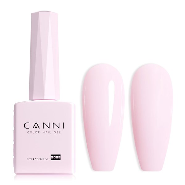 CANNI Light Pink Gel Nail Polish, 1Pcs Baby Pink Gel Polish Soft Pale Pink Color Nail Polish Gel High Gloss Soak Off U V Gel Nail French Nail Manicure Salon DIY