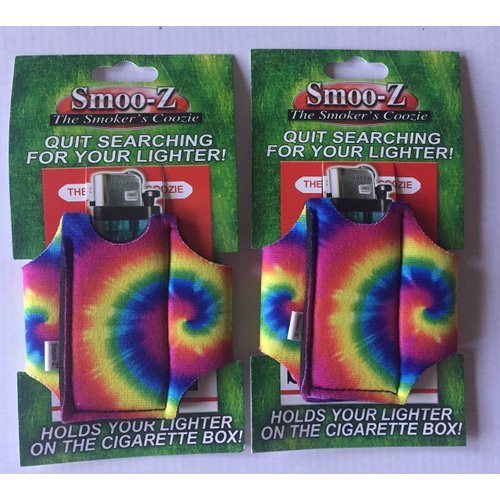 2 Smoo-Z Smoker's Coozie Cigarette Case & Lighter Holder(TIE DYE)