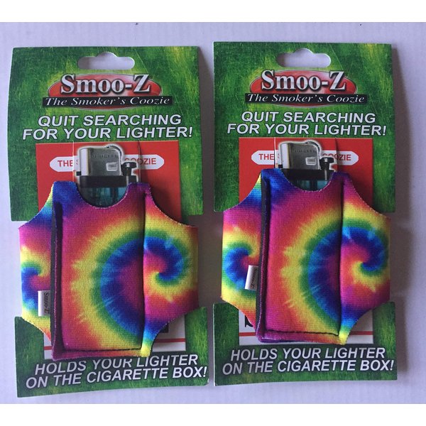 2 Smoo-Z Smoker's Coozie Cigarette Case & Lighter Holder(TIE DYE)