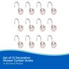 Kenney KN62151 Erin Rust-Resistant Metal Decorative Classic Shower Curtain Hooks for Shower Curtain and Standard Shower Curtain Rod, Bathroom Use, Easy to Install, Set of 12, Brushed Nickel
