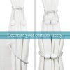 Porlau Strong Magnetic Curtain Tiebacks White 2 Pack Decorative Tie Backs Outdoor Curtain Rope Tiebacks Elegant Curtain Holdbacks for Drapes