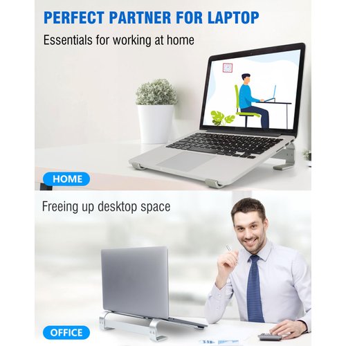 KYQEE Laptop Riser for Desk, Laptop Stand, Ergonomic Aluminum Computer Stand for Laptop, Ventilated Notebook Stand Compatible with Macbook Air Pro, Dell XPS, HP, More 11-17.3 Inches Work from Home