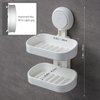 TAILI Double Layer Soap Dish Suction Cup Soap Holder, Strong Sponge Holder for Shower, Bathroom, Tub and Kitchen Sink, Drill-Free, Removable