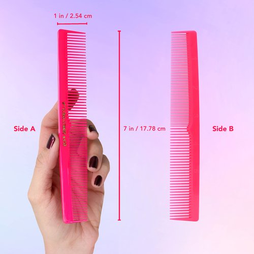 Allegro Combs 420 Hair Combs Barber Comb Set Hair Cutting Combs Pocket Comb Combs For Hair Stylist Styling Comb Pink Combs 12 pk.