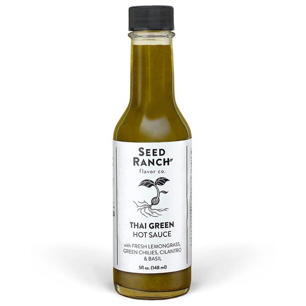 Seed Ranch Flavor Co. - Thai Green (Mild-Medium) - Gourmet Organic Hot Sauce with Home-Grown Chili Peppers, Garlic, Lemongrass, Thai Ginger, Cilantro, Basil