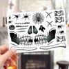 Halloween Face Eye Makeup Tattoo Stickers Horror Black Mouth Face Tattoo Stickers Demon Zombie Fake Tattoos Sticker For Kids Men Adults Scary Cosplay Decals-4Pcs
