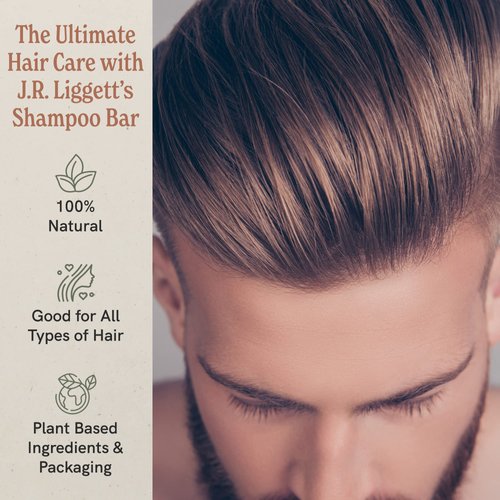 J·R·LIGGETT'S All-Natural Shampoo Bar, Original Formula - Supports Strong and Healthy Hair - Nourish Follicles with Antioxidants and Vitamins - Detergent and Sulfate-Free, One, 3.5 Ounce Bar