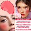 DuoZeng Cream Blush Stick with Brush,Double Head Blush Sticks for Cheeks Waterproof Cream Blush Makeup Stick Long Wearing Multi-Stick Blush for Lips,Cheeks & Eyes (#02 Rose Pink)
