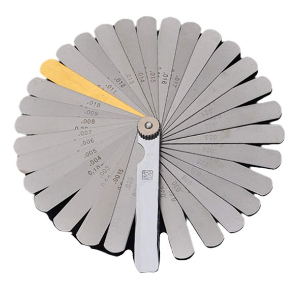 Edward Tools Harden 32 Piece Feeler Gauge Set - Metric/Inch - (0.04-0.88 mm) - Thickness Gauge Measuring Tool for Spark Plug, Guitar, 3 D Printing - Metal Shims - Easy Read Numbers (1)