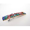 2 1/3 inch multi-color crystal rhinestone alligator hair clip barrette (Primary color: Red)
