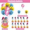 ELZEM Shimmer and Shine Party Decorations,Girl Birthday Party Supplies Includes Banner- Cake Topper - 12 Cupcake Toppers - 18 Balloons, Blue