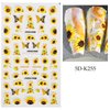 Puyokinm Paper 5D Embossed Sunflower Nail Art Stickers, 4 Sheets, Yellow, for Women Girls Manicure Decoration
