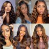 Highlight Brown Bundles Human Hair Ombre Blonde Body Wave Bundles P4/613 Human Hair Bundles Brazilian Human Hair Double Weft Soft And Silky Remy Hair Extensions for Black Women 10 12 14 Inch