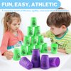 Lancisism 48Pcs Quick Stacking Cups Set, BPA-Free Material Sports Training Stacking Cup Game, Classic Family Game for Kids Adults Idea (12 Blue & 12 Green & 12 Purple & 12 Red)