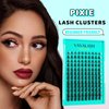 VAVALASH DIY Lash Extension Pixie Cluster Lashes Clear Band Lash Clusters Natural Volume Individual False Lashes Invisible Band Eyelash Clusters DIY Lashes at Home (Pixie,8-18mm)