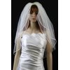 Wedding Veil Bridal Bride Two Tier White Rhinestone Fingertip Satin Rattail New