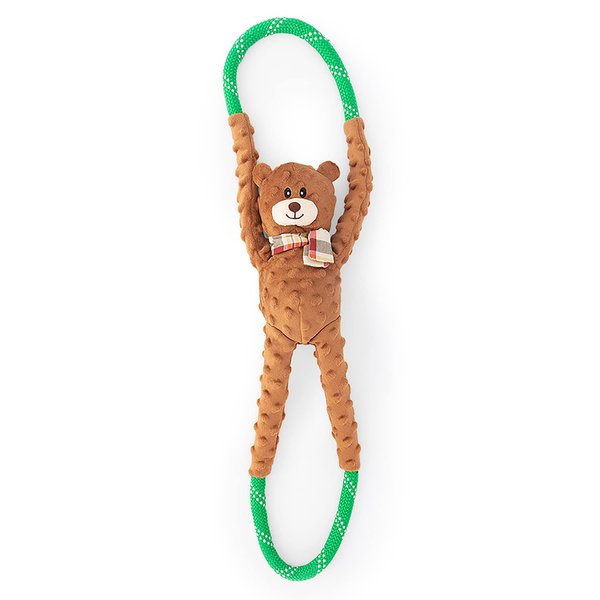 ZippyPaws Ropetugz Bear Game Dog Toy – Interactive Rope Toy with Squeaky Bear – Fun Tug-of-War and Chew Toy for Dogs