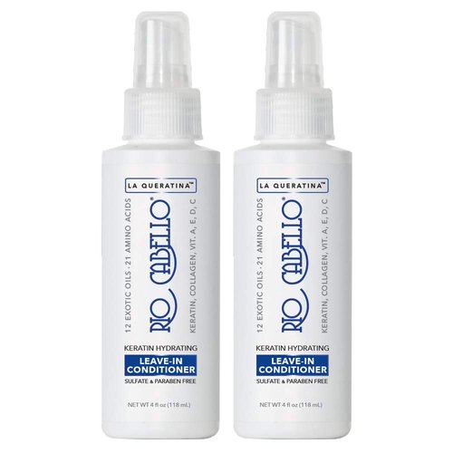 Rio Cabello Keratin Leave-In Conditioner Deep | Sulfate Free | with Argan (Moroccan) Oil, 12 Exotic Oils, 21 Amino Acids, Biotin | For All Hair Types (4oz - Pack of 2)