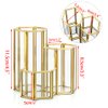 Hipiwe 3 Slots Glass Makeup Brush Holder - Gold Hexagon Cosmetics Brush Eyeliners Display Cup Home Decorative Makeup Organizer Desktop Pen/Pencil Pot Holder for Office
