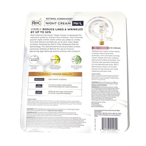 RoC Retinol Correxion Night Cream, 1.43 Fl Oz (Pack of 2)
