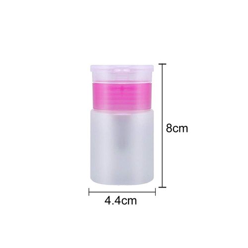 2 Pieces 60ml Push Down Empty Pump Dispenser Bottle Nail Polish Remover Pump Empty Bottle Dispenser with Flip Top Cap for Nail Polish Remover Makeup Organizer Travel Bottle Pink