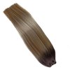 Weft Hair Extensions Human Hair, 16 inch 100g Sew in Hair Extension Real Human Hair, Balayage Ash Brown to Blonde Highlights Remy Human Hair Extensions, Hand Tied Weft Hair Extensions