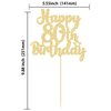 Gyufise 1Pc Happy 80th Birthday Cake Topper Glitter Cheers to 80 Years Old Birthday Cake Pick for Happy 80th Birthday Anniversary Party Cake Decorations Supplies Gold