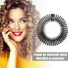 6 PCS Full Circular Stretch Comb Headbands Plastic Flexi Comb Circle Headbands with Teeth for Women's Hair Flexible Plastic Circle Comb Women Lady Stretch Plastic Full Circle Hair Comb (Black)