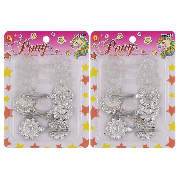 20 Pcs Hair Clips Barrettes Colorful Metallic Glitter Galactic Sprinkles Head Pins Accessories for Kids Children Girls Toddlers Women All Ages (Silver)