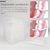 FERCAISH 400Pcs Disposable Individually Packaged Double Head Dental Floss Interdental Toothpick, Plastic Brush Teeth Stick Oral Care Toothpicks Teeth Cleaning Tool(White)