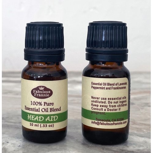 Fabulous Frannie Head Aid Pure Essential Oil Blend made with Lavender, Peppermint and Frankincense 10ml