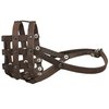 Real Leather Dog Basket Muzzle #112 Brown (Circumference 13", Snout Length 3") English Bulldog, Boxer