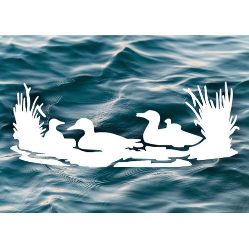 Reusable Ducks & Lake Wilderness Stencil 11" x 8.5" - Custom, Durable Outdoor Scene Template