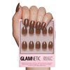 Glamnetic Press On Nails - Chocolate Brown | Opaque Muted Soft Brown Short Oval False Nails, Reusable Stick On Fake Nails with Glue | Salon Quality | 15 Sizes - 30 Nail Kit
