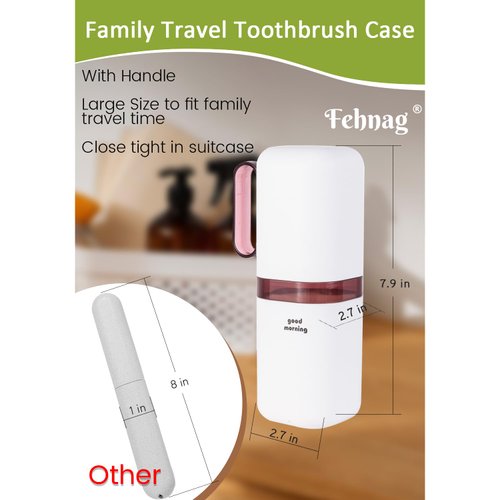 Travel Toothbrush Holder,Toothbrush Holder and Rinse Cup with Handle Toothbrush Travel Case,Multifunctional Toothbrush Cup,Large Capacit Travel Toothbrush Holder with Mouthwash Cup(Purple+Green)