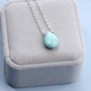 Yheakne Boho Long Turquoise Necklace Silver Teardrop Turquoise Necklace Blue Turquoise Pendant Necklace Vintage Long Pendant Chain Necklaces Jewelry for Women and Girls