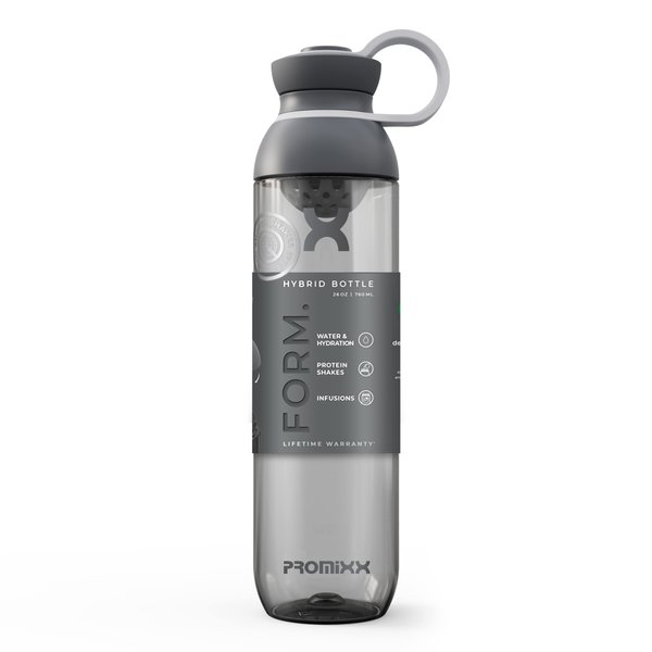 Promixx FORM Protein Shaker Bottle - A Premium Shaker Bottle for Protein Shakes Infusions and Hydration - Durable Gym Shaker Bottle, Leakproof Lid, Odorless - 26oz (Graphite Gray)