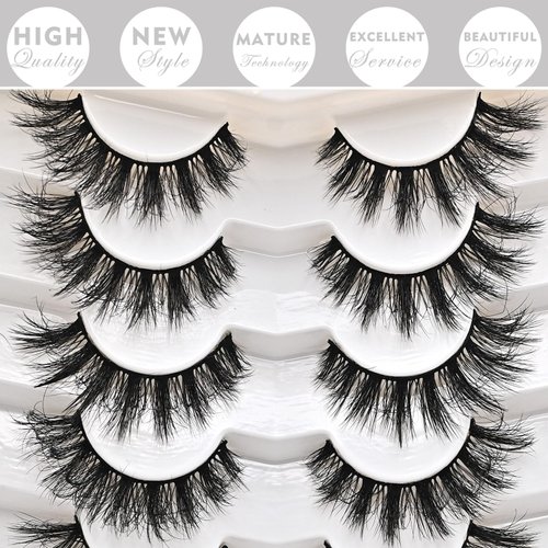 Cat Eye Lashes Short Natural Eyelashes,Fluffy Wispy Lashes 7 Pairs False Lash Wispy Volume Fake Eyelash Faux Mink Strip Lashes Pack for Daily Makeup (Natural N2, 7 Pairs Pack)