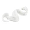 SWACC 12 Pcs Curly Wavy One Color Party Highlights Clip on in Hair Extensions Colored Hair Streak Synthetic Hairpieces (White)