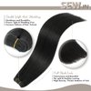Jerriess Sew in Hair Extensions Real Human hair, Silky Soft &Shiny Double Drawn Weft Hair Extensions human hair, Thick ends&Tangle Free Human hair extensions sew in,100g Straight Natural Black,22 inch