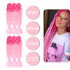 Pink Braiding Hair Extensions for Braids 24 inch 6 Packs Synthetic Hair for Braiding Hot Pink to Light Pink