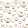 Z-synka 120 Pieces Floating NO Hole Pearls and 500 Pieces Transparent Beads,Pearl Beads Cream White Floating Beads for Vases Floating Candles Home Weddings Table Centerpieces Party Decor