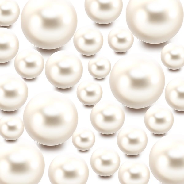 Z-synka 120 Pieces Floating NO Hole Pearls and 500 Pieces Transparent Beads,Pearl Beads Cream White Floating Beads for Vases Floating Candles Home Weddings Table Centerpieces Party Decor